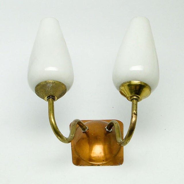 Vintage 2-Armed Wall Lamp in Brass, 1970s For Sale - Image 3 of 9