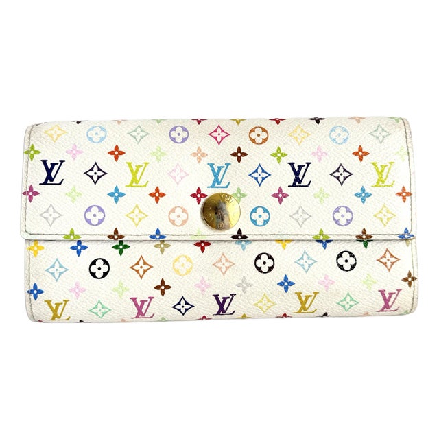 Louis Vuitton Multicolor Sarah Wallet Takashi Murakami Blanc White Vintage Y2k For Sale