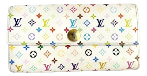Louis Vuitton Multicolor Sarah Wallet Takashi Murakami Blanc White Vintage Y2k