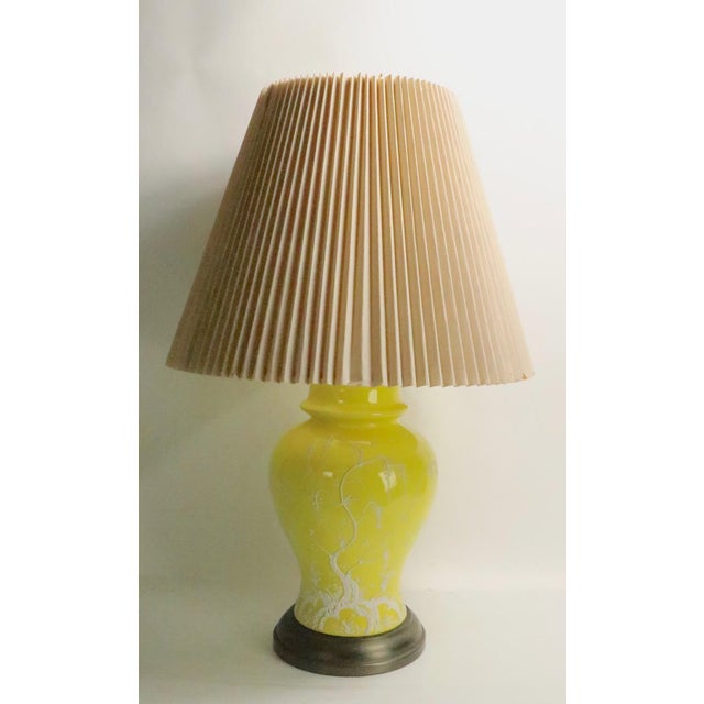 Yellow 1970s Bright Yellow Chinese Style Table Lamp For Sale - Image 8 of 9