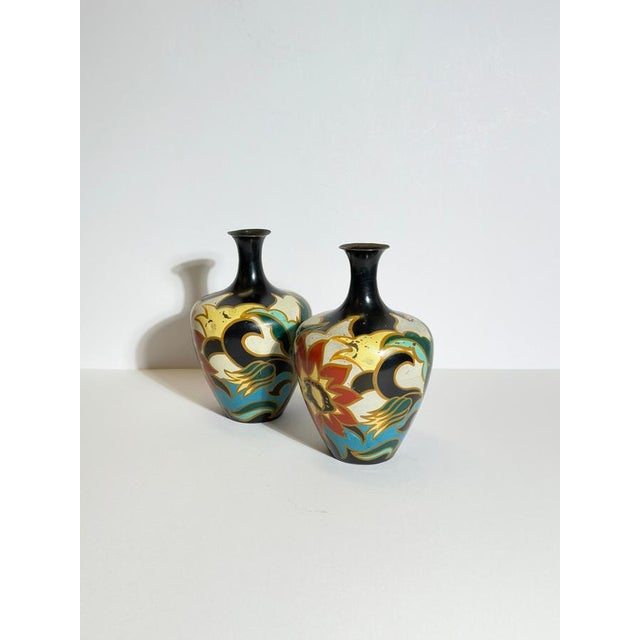 Metal Art Deco Vases by Metawa, 1930s, Set of 2 For Sale - Image 7 of 10