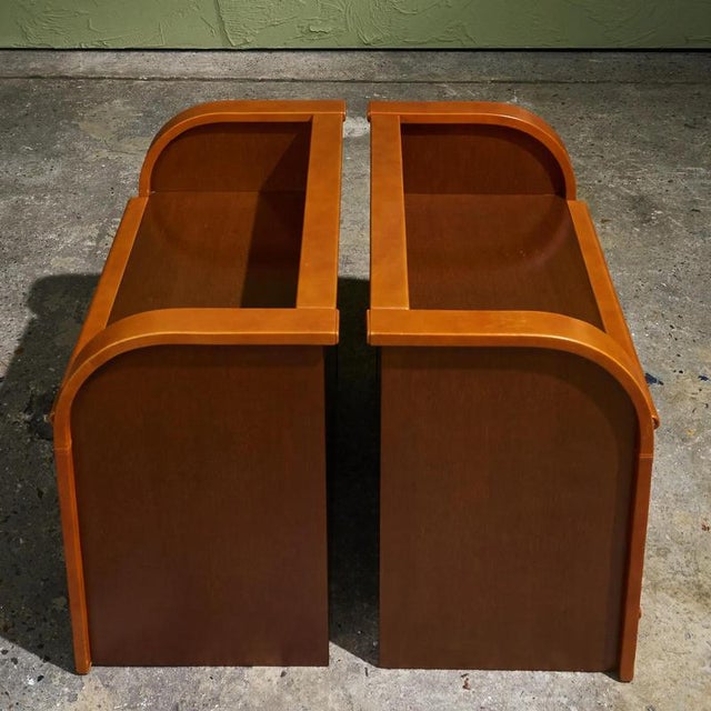 Cognac Leather Nightstands by Luigi Massoni for Poltrona Frau, Italy, 1970s, Set of 2 For Sale - Image 10 of 14