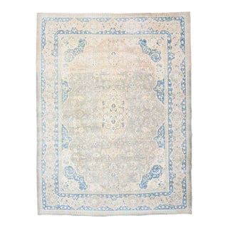 1970s Vintage Persian Handmade Wool Cotton Area Rug For Sale