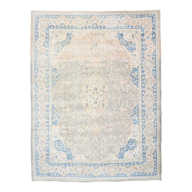 1970s Vintage Persian Handmade Wool Cotton Area Rug For Sale