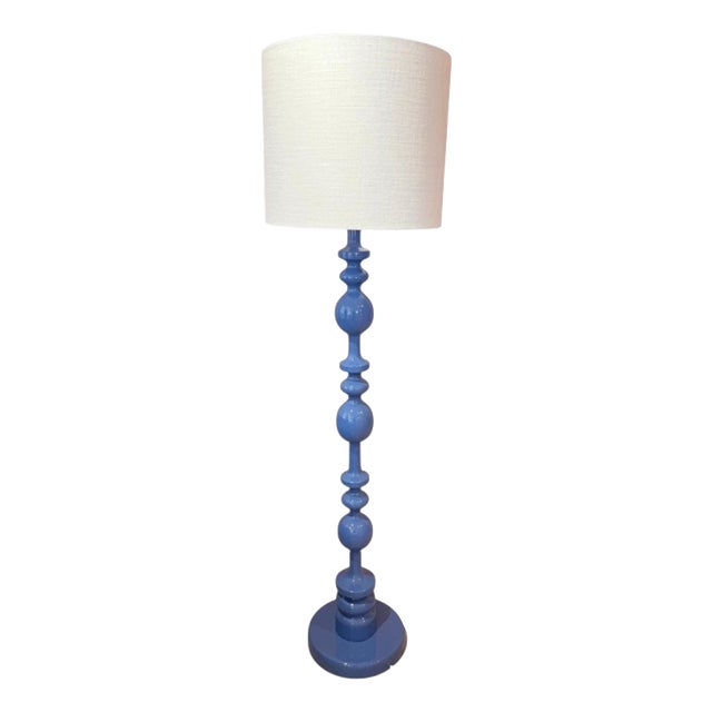 Pamela Floor Lamp in Beech with Lacquer and Aj Linen by Popus Editions For Sale