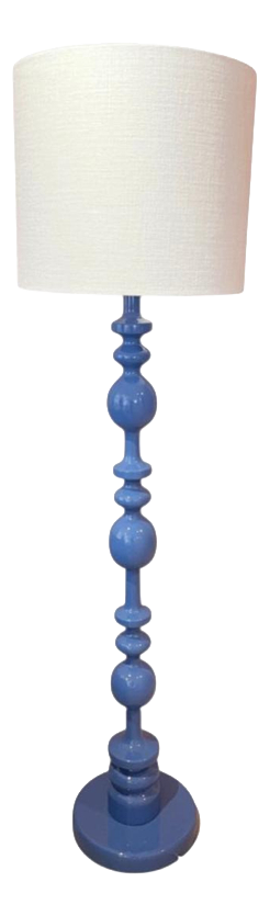Pamela Floor Lamp in Beech with Lacquer and Aj Linen by Popus Editions