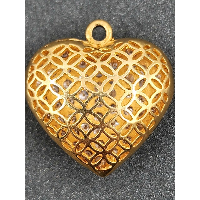 Modern 1.50 Ct Diamond Studded Heart Pendant For Sale - Image 3 of 9