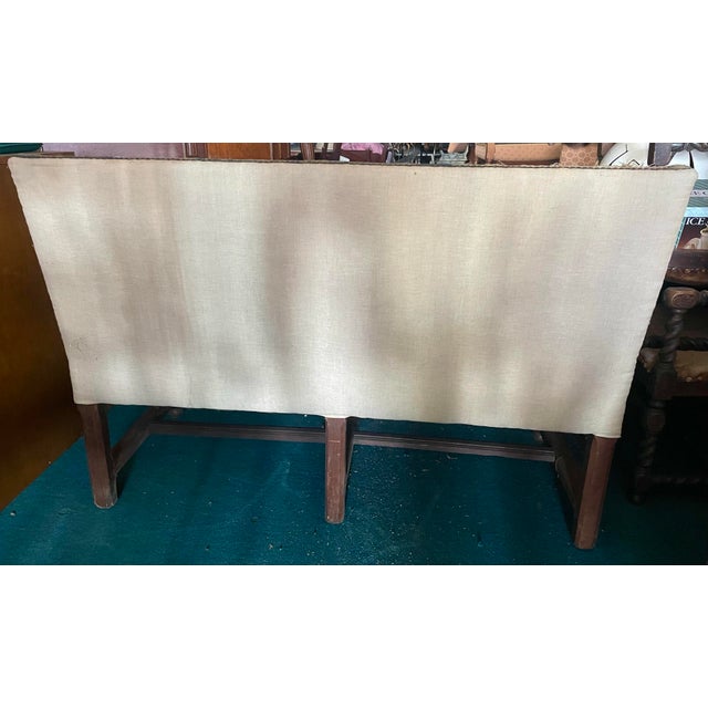 19th C Settee With Distressed Angel Fauna Tapestry Loveseat Bench Sofa For Sale - Image 10 of 12