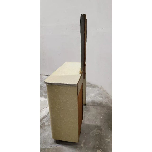 1950s Free Standing Beauty Salon Styling Station With Mirror Vanity Hair Salon Rockabilly For Sale - Image 10 of 13