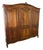 Vintage French Louis XVI Style Carved Oak 3-Door Armoire For Sale