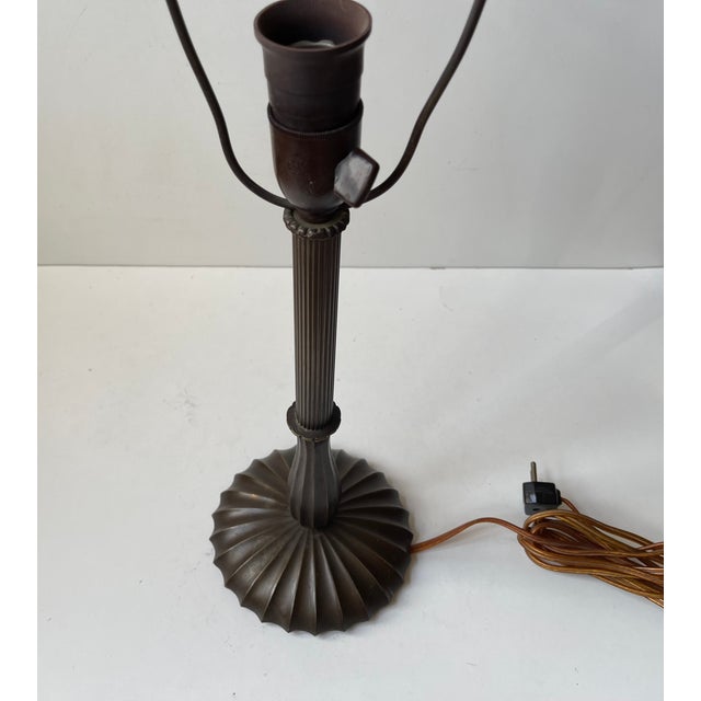 Art Deco Fluted Table Lamp in Bronze in the manner of Just Andersen, 1940s For Sale - Image 6 of 9