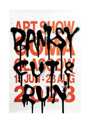 Banksy GDP Rat Cut and Run Exhibition Poster
