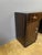 Small Art Deco period desk in Macassar ebony veneer, opening with a door and two drawers, chrome handle and drawer pulls....