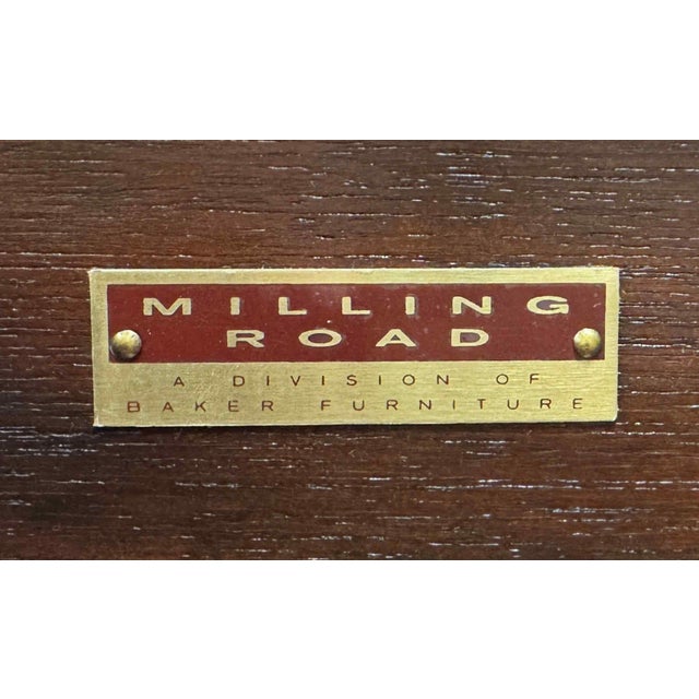 Baker Milling Road Rattan & Leather Campaign Style Trunk Table For Sale - Image 10 of 11