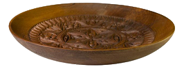Antique Wooden Flat Plate by Guglielmo, 1800s