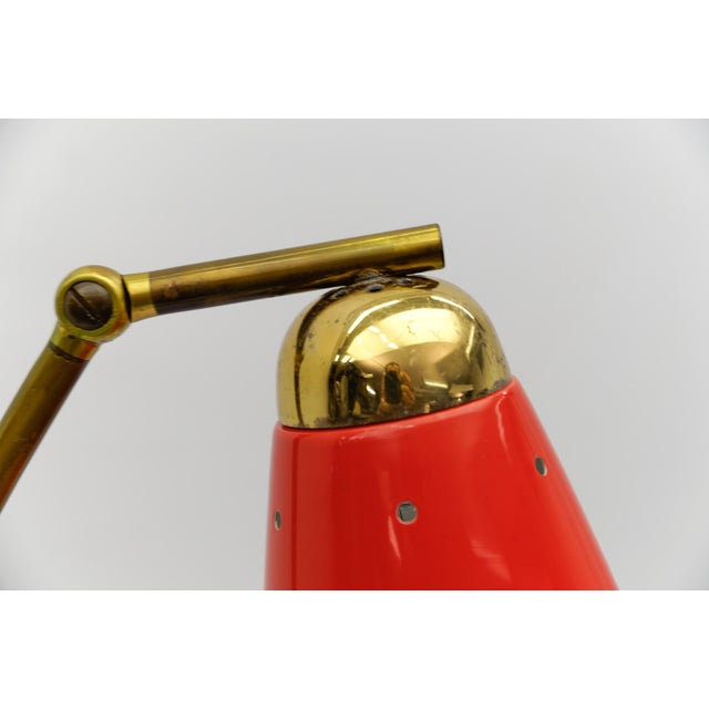 Mid-Century Modern Brass and Perforated Metal Floor Lamp, 1950s For Sale - Image 14 of 18