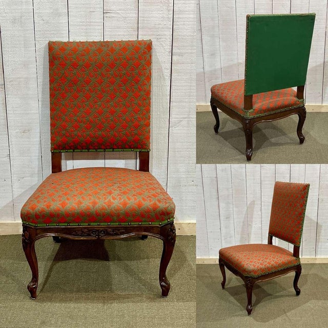 Walnut nurse's chair early 20th century - L=54cm, D=59cm, H=95cm, seat H=42cm.