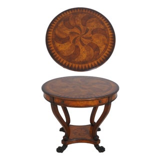 Theodore Alexander Burl Wood Swirling Teardrops Center Table For Sale