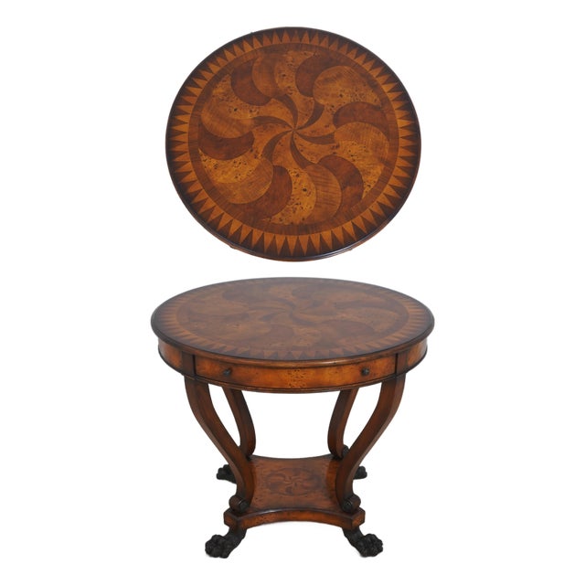 Theodore Alexander Burl Wood Swirling Teardrops Center Table For Sale