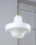 Mid-Century Pendant Lamp in White Glass and Brass For Sale - Image 10 of 12