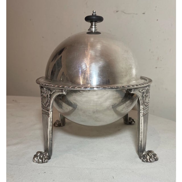 Antique 1800s Ornate Empire Silverplated Footed Bacon Breakfast Server Dome Dish For Sale In New York - Image 6 of 14