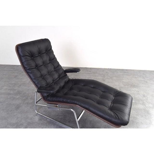 Bauhaus Model Fenix Chaise Lounge in Leather and Chrome by Sam Larsson for Dux, 1960s For Sale - Image 12 of 15