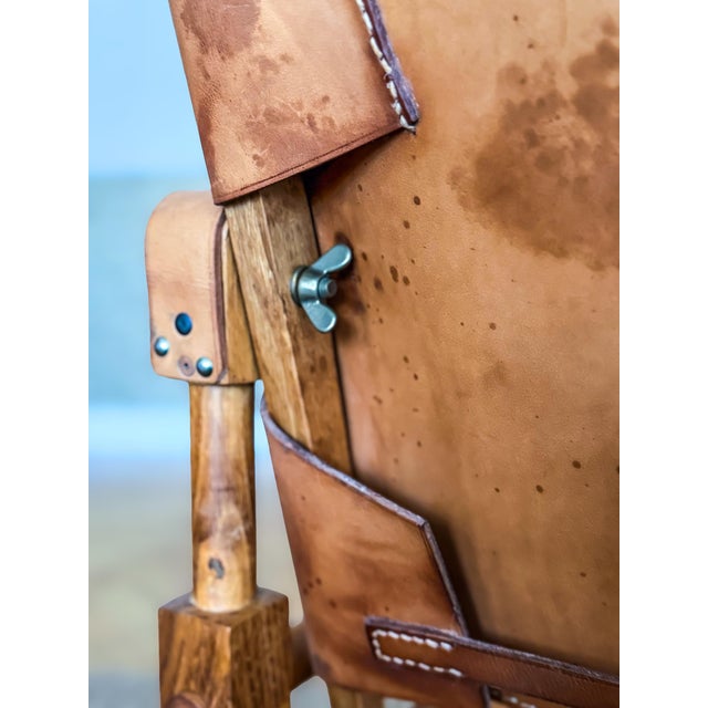 Safari Lounge Chair in Oak and Cognac Leather by Wilhelm Kienzle for Kaare Klint, 1950s For Sale - Image 10 of 14