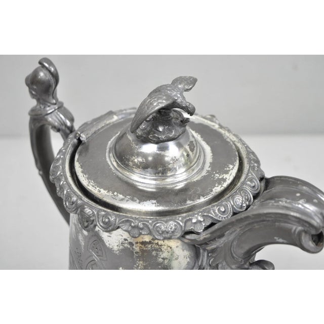 Antique American Victorian E. Kaufmann Figural Coffee Pot Water Pitcher W/ Eagle For Sale - Image 13 of 18
