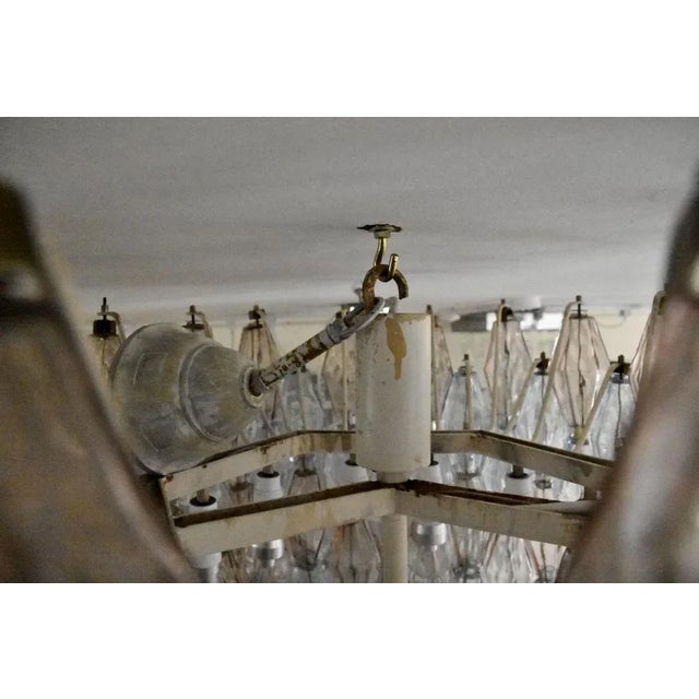 Italian Large Hexagonal Poliedri Ceiling Light by Carlo Scarpa for Venini For Sale - Image 10 of 13