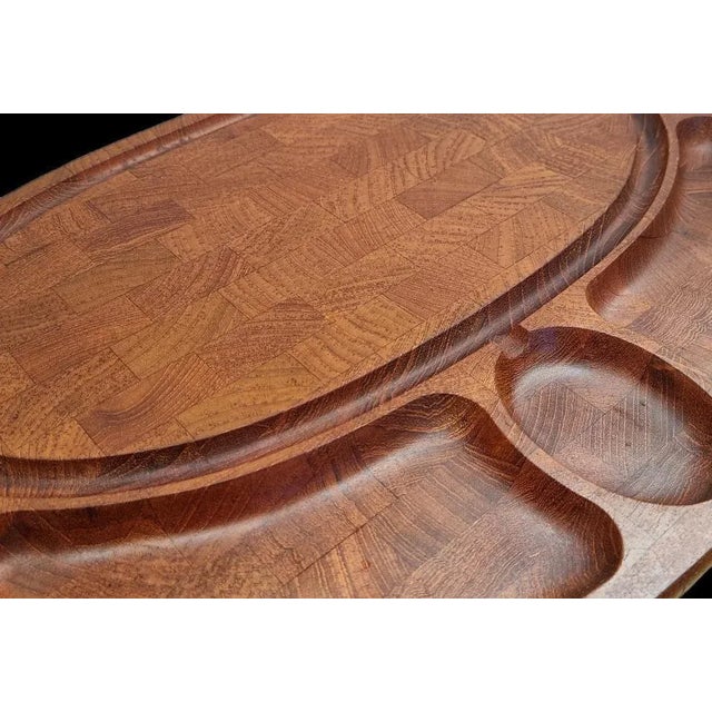 Oval Cutting Board or Serving Dish in Solid Teak from Digsmed, Denmark For Sale - Image 6 of 7