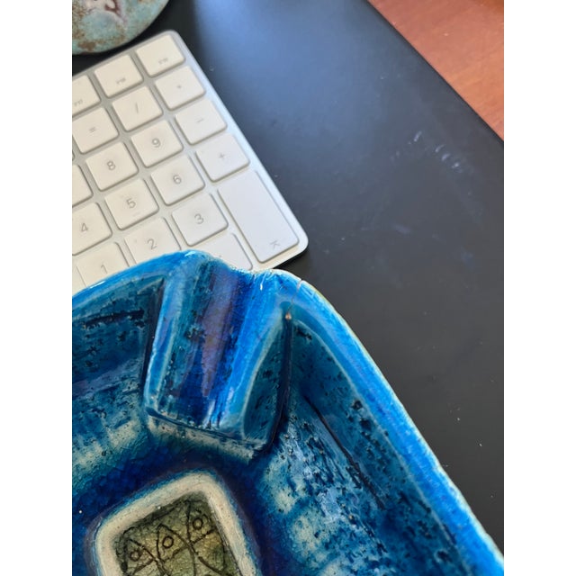 Ceramic Large Ceramic Trinket Tray in Blue Rimini by Aldo Londi for Bitossi, Italy, 1960 For Sale - Image 7 of 10