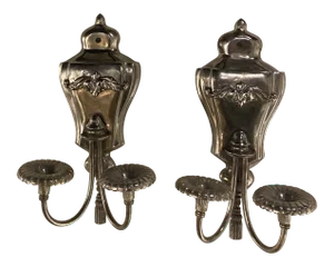 1930’s Silver Plated Sconces - Pair