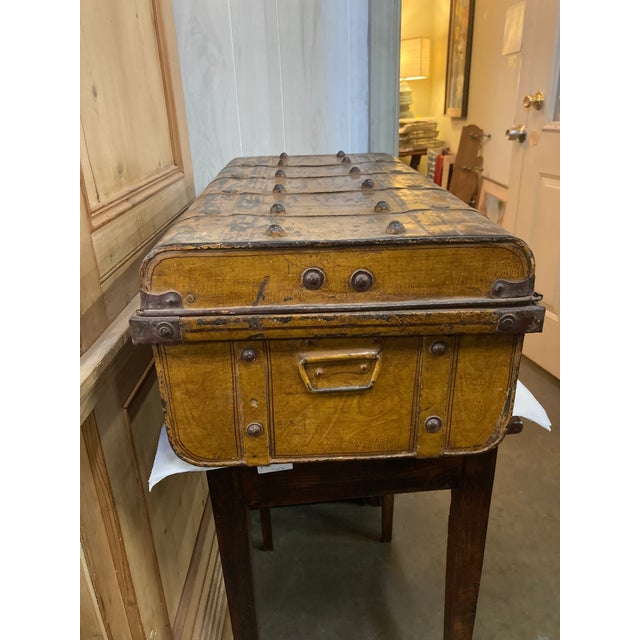 Metal Early 20th Century Goldenrod Metal Luggage From India For Sale - Image 7 of 7