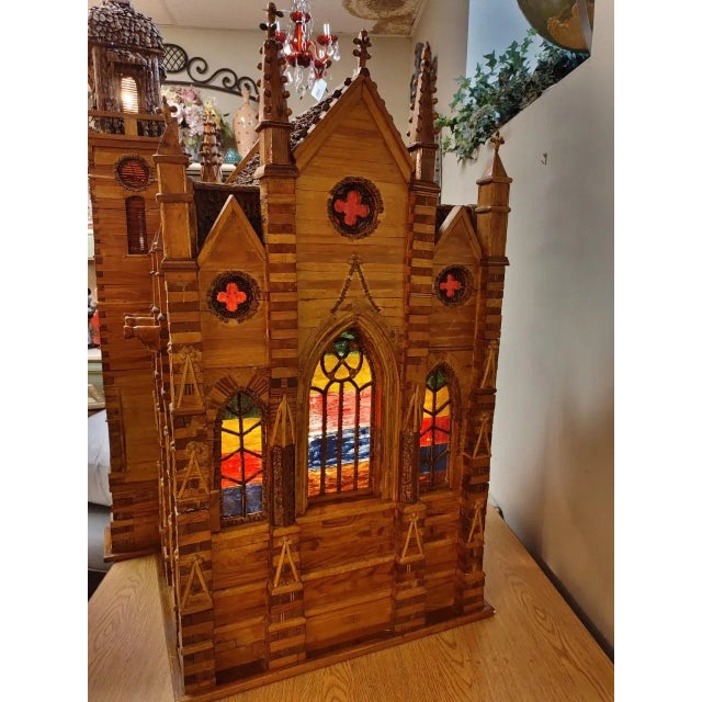 Brown 1950s Vintage French Folk Art Church For Sale - Image 8 of 13