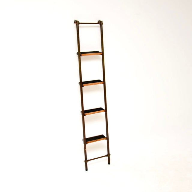 Antique Victorian Brass Library Steps Ladder, 1890s For Sale - Image 11 of 11