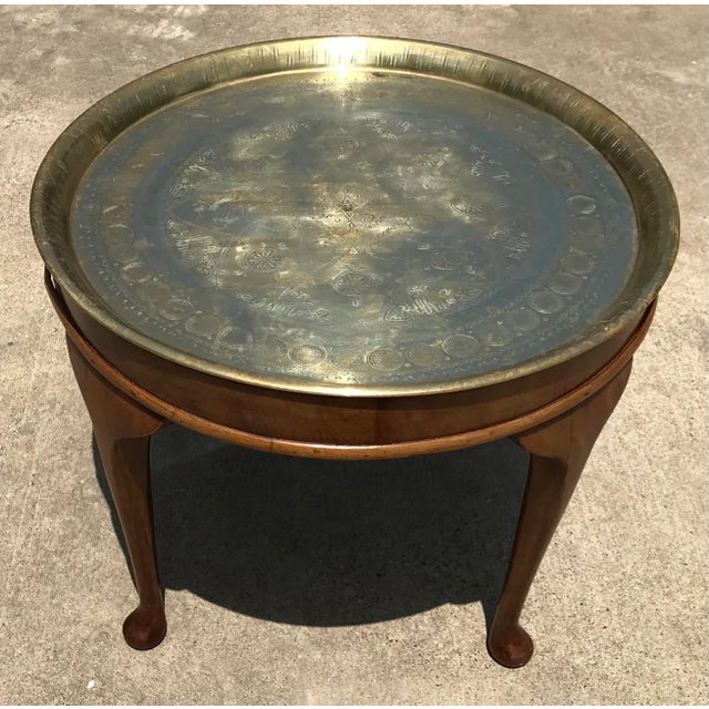 Mid 20th Century Mid Century Brass Tray Table For Sale - Image 5 of 9