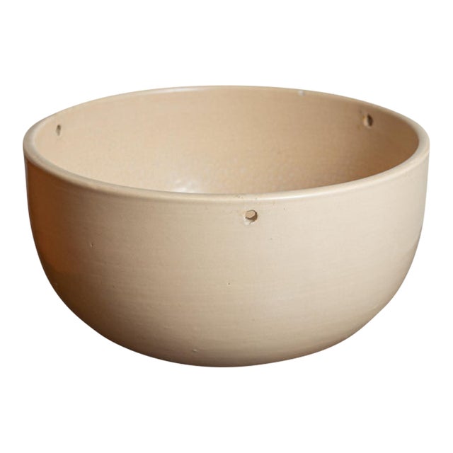 Vintage Gainey Ceramics Hanging Planter, Cream Glaze, California Modern For Sale