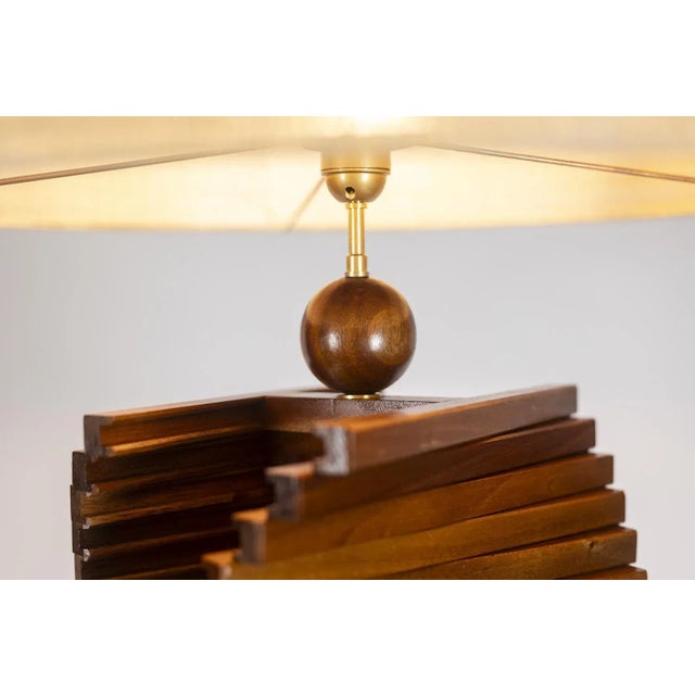 Brown Sculptural Wooden Lamp Base. 1980s For Sale - Image 8 of 12