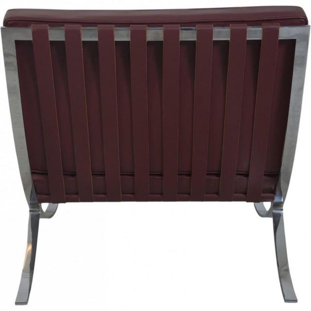Barcelona Chair in Burgundy Leather by Ludwig Mies van der Rohe, 2000s For Sale - Image 12 of 18