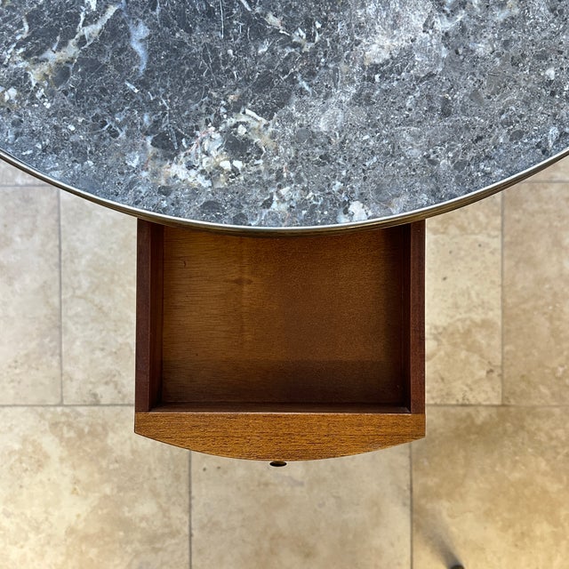 Antique Louis XVI Wooden Game Table with Brass and Marble Top, 1890s For Sale - Image 9 of 18