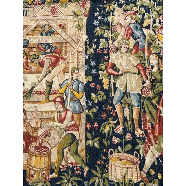 Vintage French Screen Printed Tapestry, 1970s For Sale - Image 3 of 18