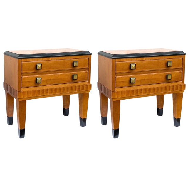 Biedermeier or Art Deco Style Satinwood Side Tables or Chests by Lane For Sale In Atlanta - Image 6 of 6