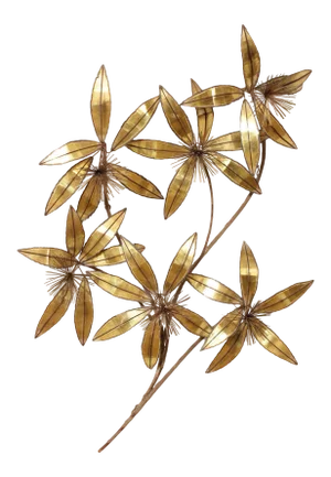 Curtis Jere Postmodern Vintage Metal Floral Wall Sculpture