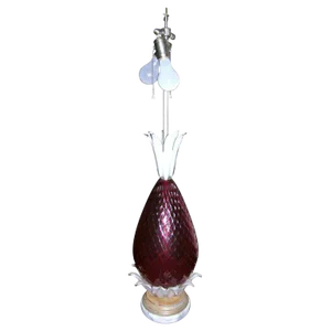 1950s Vintage Venetian Murano Glass Pineapple Lamp