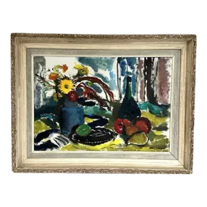 1940s Helen Sawyer Still Life Oil Painting "Arrangement for Sallie"