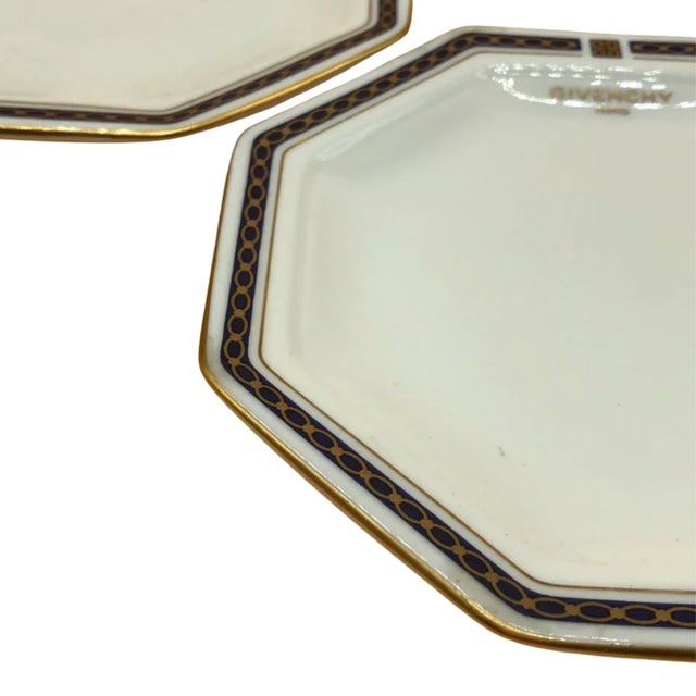 Givenchy 1990s Givenchy Paris Octagonal Porcelain Side Dishes - a Pair For Sale - Image 4 of 5