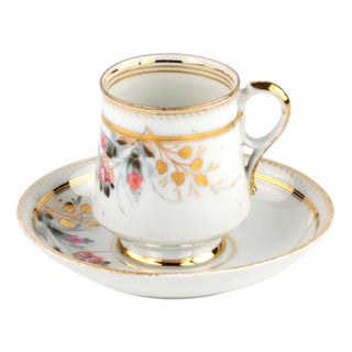 Tea Cup and Saucer from The Kuznetsov Factory, Volkhov, 1880s For Sale