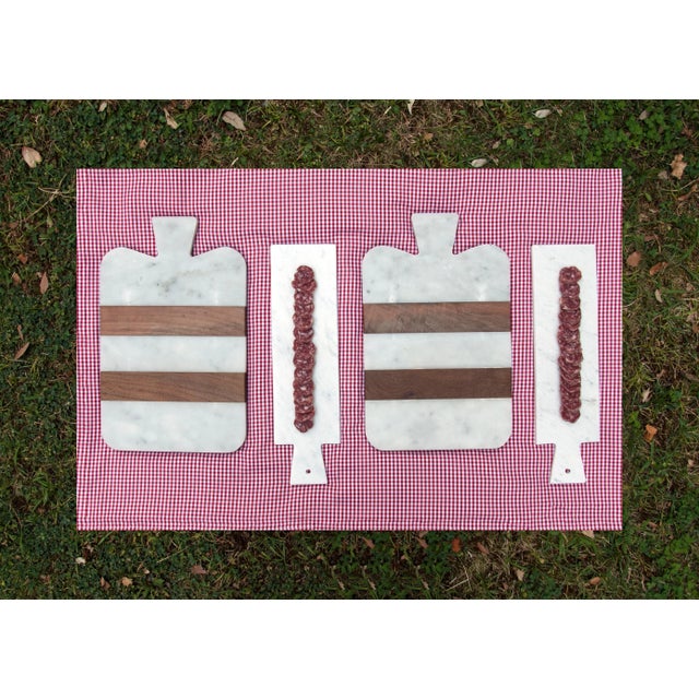 Stone Large White Marble and Wood Cutting Board For Sale - Image 7 of 9
