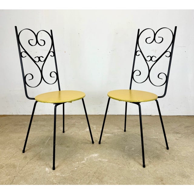Mid-Century Modern Mid Century Modern Iron Umanoff Style Scroll Chairs by Antarenni Industries, Brooklyn Ny For Sale - Image 3 of 11