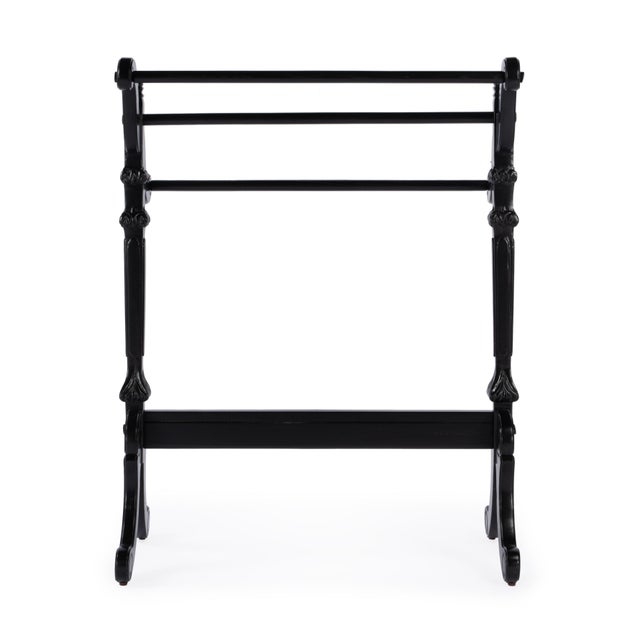 2020s Newhouse 29.25 in. W Rectangular Wood 3 Rail Traditional Blanket Stand, Black Licorice For Sale - Image 5 of 7